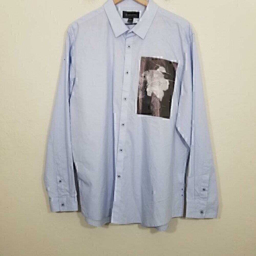 NWT INC International Concepts Long Sleeve Button Down Shirt Blue Size XXL